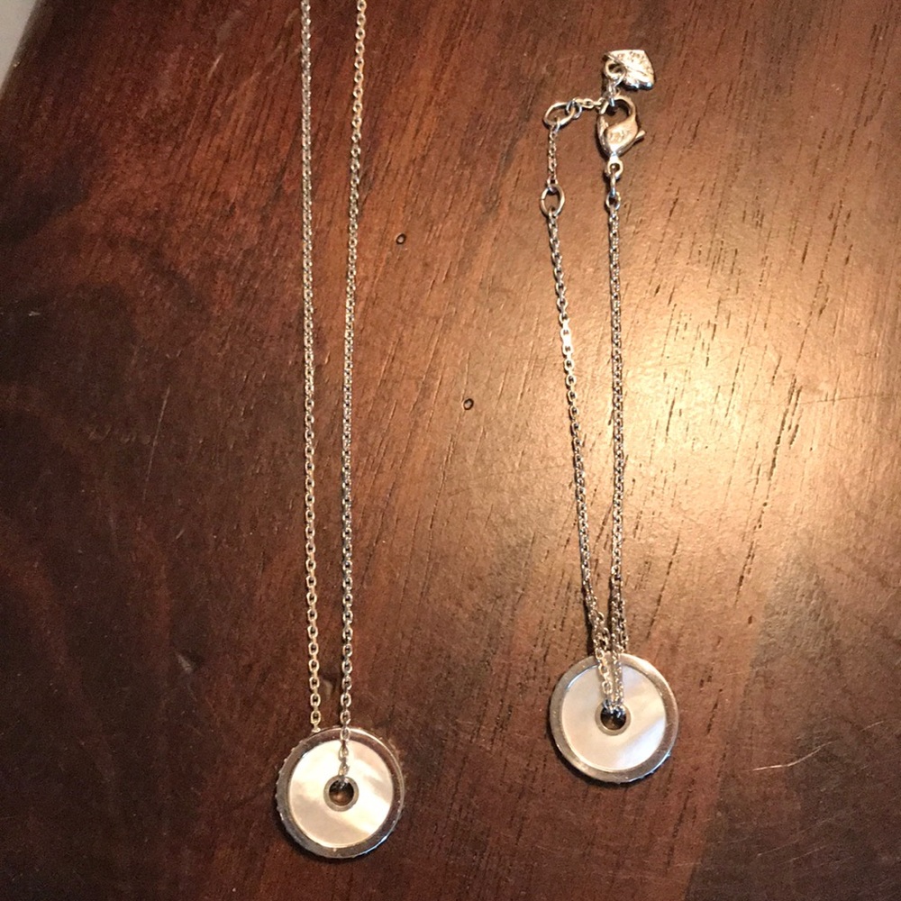 Swarovski Crystal and mother of pearl pendant set